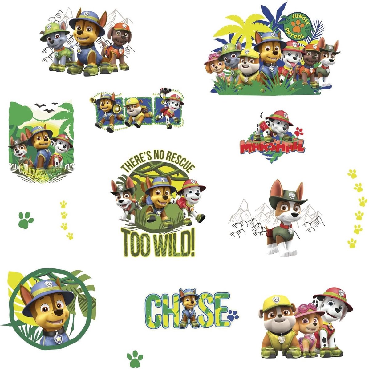 RoomMates Muurstickers Paw Patrol Jungle Stickerbehang