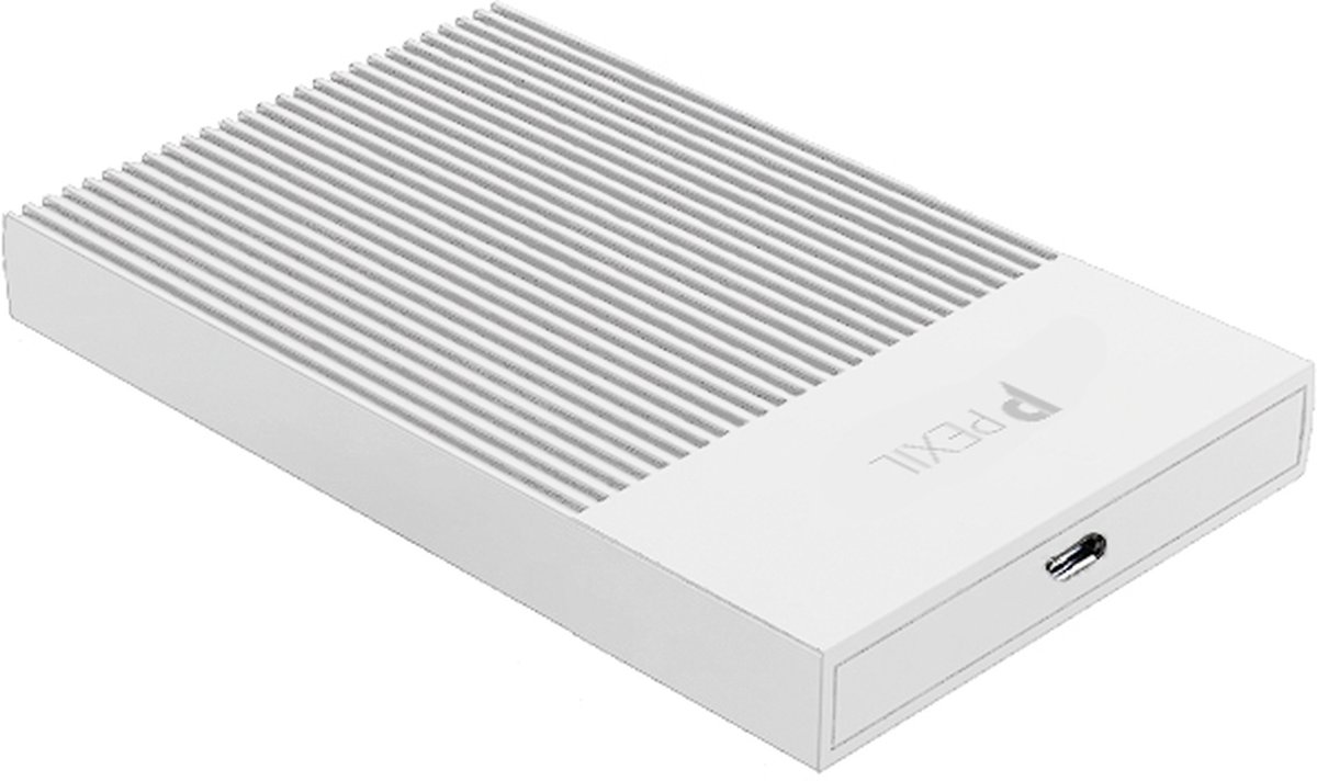 PEXIL DEC - Harde schijf behuizing - USB-C 3.0 - 2,5 Inch - SSD/HDD - Wit