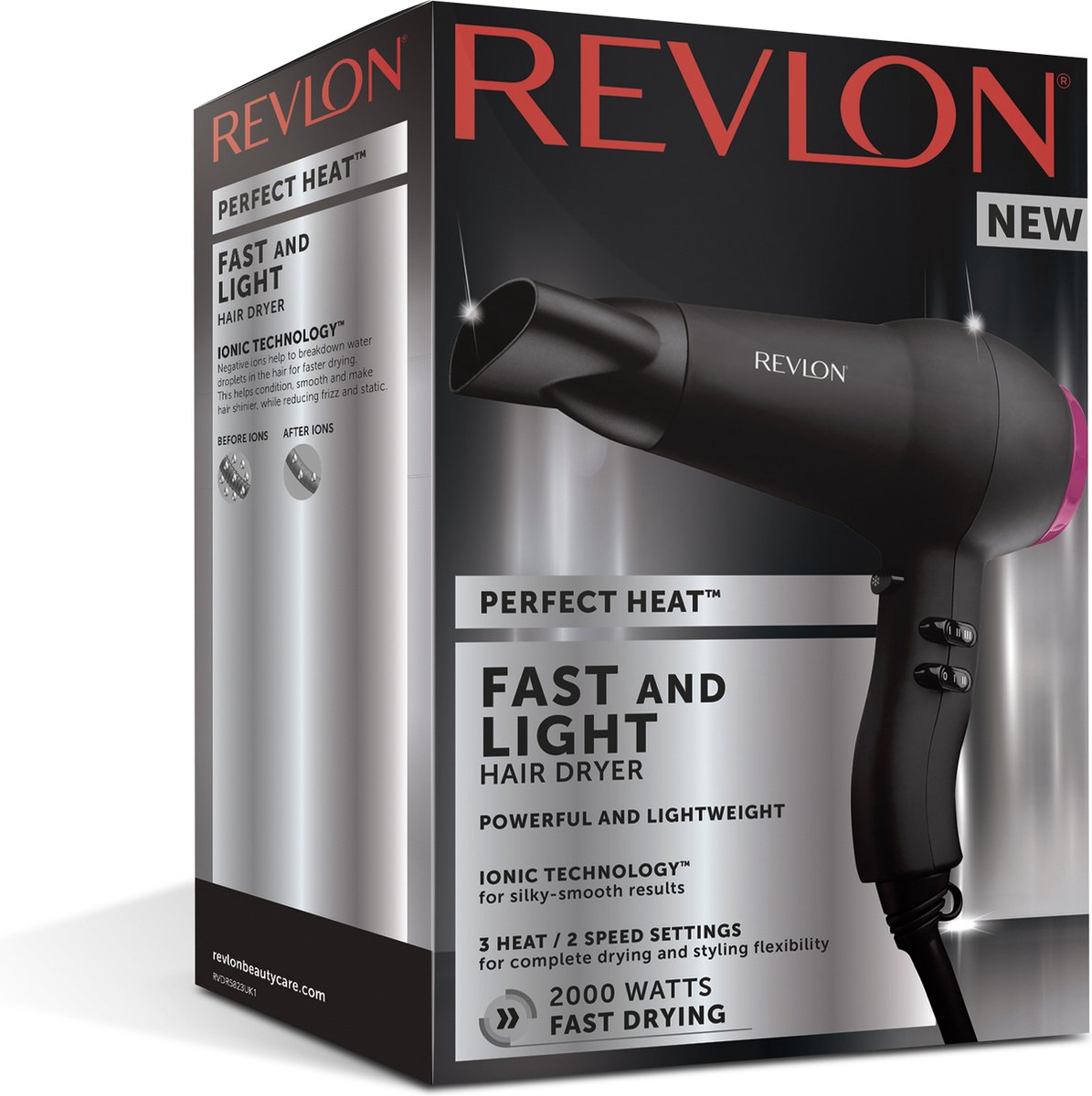 Revlon RVDR5823E3 - Föhn - 2000W - Zwart - Compact design - 3 verwarmingsfuncties - 2 snelheidsmogelijkheden — afbeelding 5