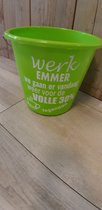 Emmer - Tekst - 5 liter - "Werkemmer" - Limegroen - Kado - Collega's