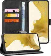 Hoesje geschikt voor Samsung Galaxy S22 Plus - Book Case Leer Wallet Cover Portemonnee Pasjeshouder Hoes Zwart
