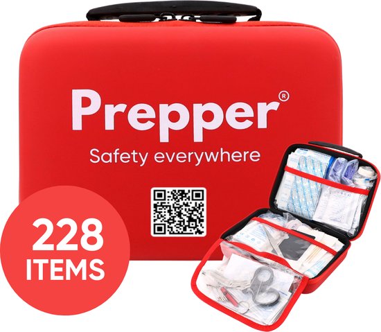 Prepper EHBO kit - First aid kit - Pleisters, Dekens & Verband in één - Verbanddoos met 228 Items