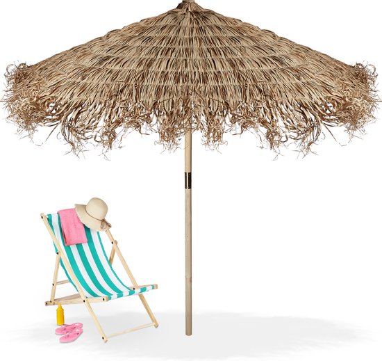 Kruipen Ansichtkaart Verlichten Relaxdays strandparasol Hawaï - palmbladeren - tropische parasol -  weerbestendig -... | bol.com