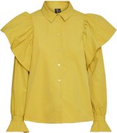 Vero Moda Blouse Vmcarmella L/s Frill Shirt Fd21 10268683 Cress Green Dames Maat - S