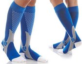 Compressie Sportsokken - Compressiesokken - Compressiekousen - Maat: 39/47 - Blauw