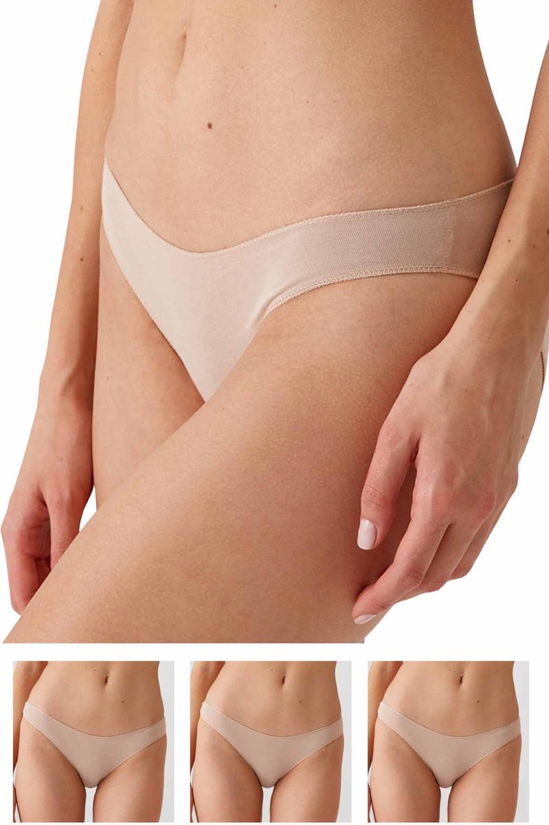 Viuma Dames V203023 3-Eco Pack Slipje Noshow Bikini Brief Knickers Katoen Kort Ondergoed