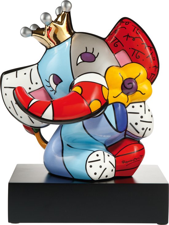 Goebel - Romero Britto | Decoratief beeld / figuur Spring Elephant 33 | Porselein - Pop Art - 33cm - Limited Edition