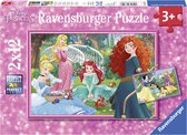 Puzzel 2x12 stukjes Disney Princess