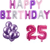 25 jaar Verjaardag Versiering Ballon Pakket Pastel & Roze