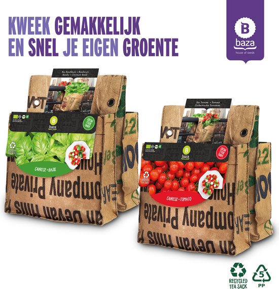 Baza Urban Garden Balkontuin Tomaatjes & Basilicum - Moederdag cadeau