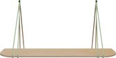 Leren split-plankdragers - Handles and more® - 100% leer - MINT - set van 2 / excl. plank (leren plankdragers - plankdragers banden - leren plank banden)