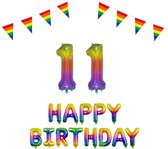 11 jaar Verjaardag Versiering Pakket Regenboog