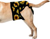 Loopsheidbroekje hond - zonnebloem - maat S - voor kleine honden - herbruikbaar - hondenbroekje - hondenluier - loopsheid - ongesteldheid - voorkomt ongewenste zwangerschappen bij