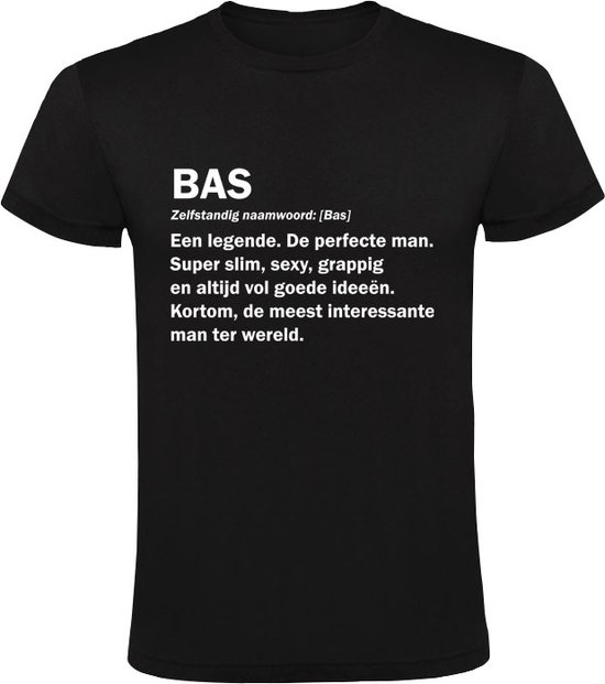 Bas Woordenboek Heren T-shirt - cadeau - kado - verjaardag - grappig