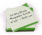 Rewrities Notes - 24 groene Dry Erase magneetkaarten 10 x 10 cm - met whiteboard marker & Rewipie - Herbruikbare notities voor whiteboard, taken, planning, projecten, organisatie