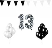 13 jaar Verjaardag Versiering Pakket Zebra