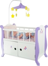Olivia's Little World Houten babybedje & opbergruimte voor babypop | Poppenmeubelen TD-0206A