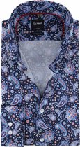 OLYMP Modern Fit overhemd - blauw paisley dessin - boordmaat 41