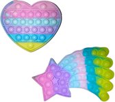Pop IT 2 in 1 pakket - Multi color - Ster & Hart - Fidget Toys - antifriemelspeelgoed - ADHD-friendly