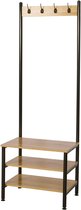 Raykon Garderoberek met 4 Haken - Kapstok - Kledingrek - Multifunctioneel - Stabiel en Duurzaam - Licht Bruin/Zwart - 60x37.5x175.5cm