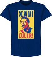 Xavi Barcelona Culer T-Shirt - Donkerblauw - M