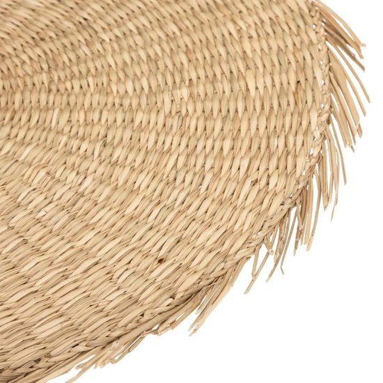 Set de 4x sets de table ronds raphia naturel - 38 cm - Dessous de table