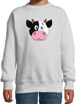 Cartoon koe trui grijs voor jongens en meisjes - Kinderkleding / dieren sweaters kinderen 170/176