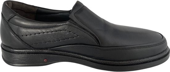 Schoenen- Nette Schoenen- Heren instapper schoenen- 603- Echt leer- Zwart 44