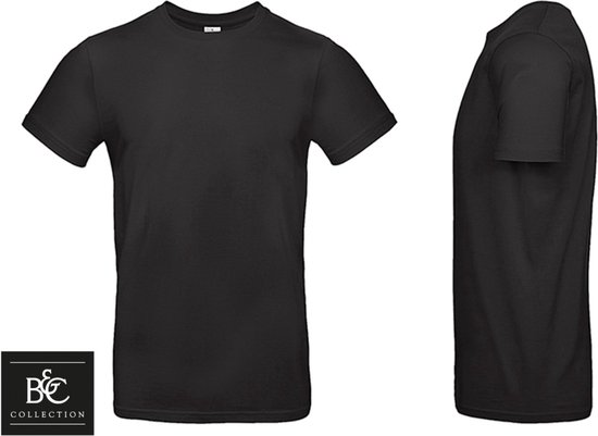 Maat XXL - 10 pack zwarte shirts B&C T shirt heren T shirt dames ronde hals