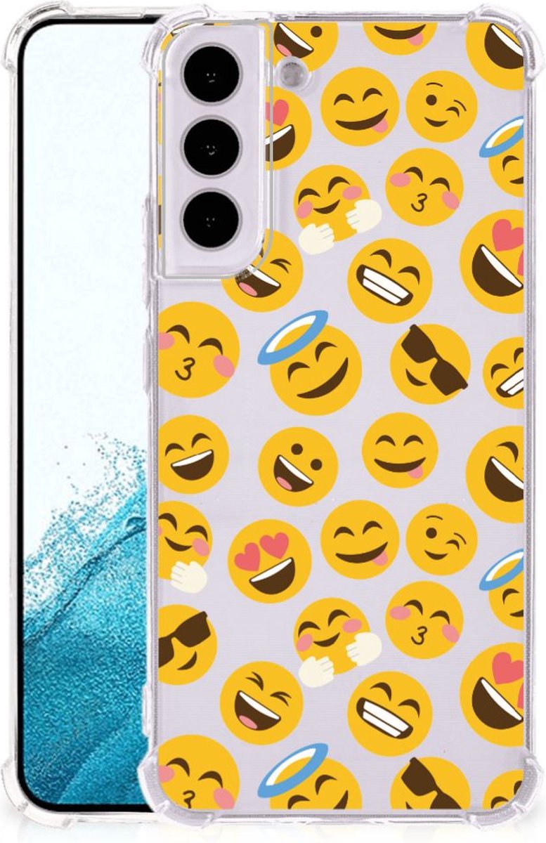 Samsung Galaxy S22 Doorzichtige Silicone Hoesje Emoji