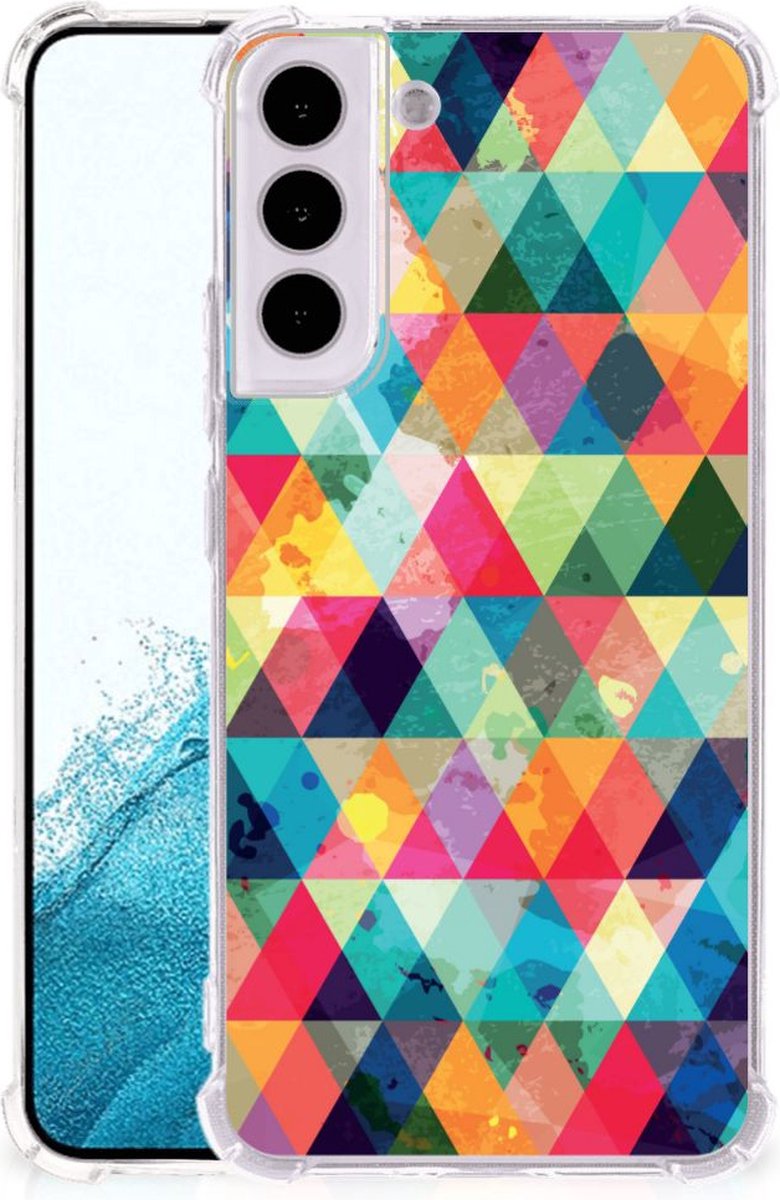 Samsung Galaxy S22 Doorzichtige Silicone Hoesje Geruit