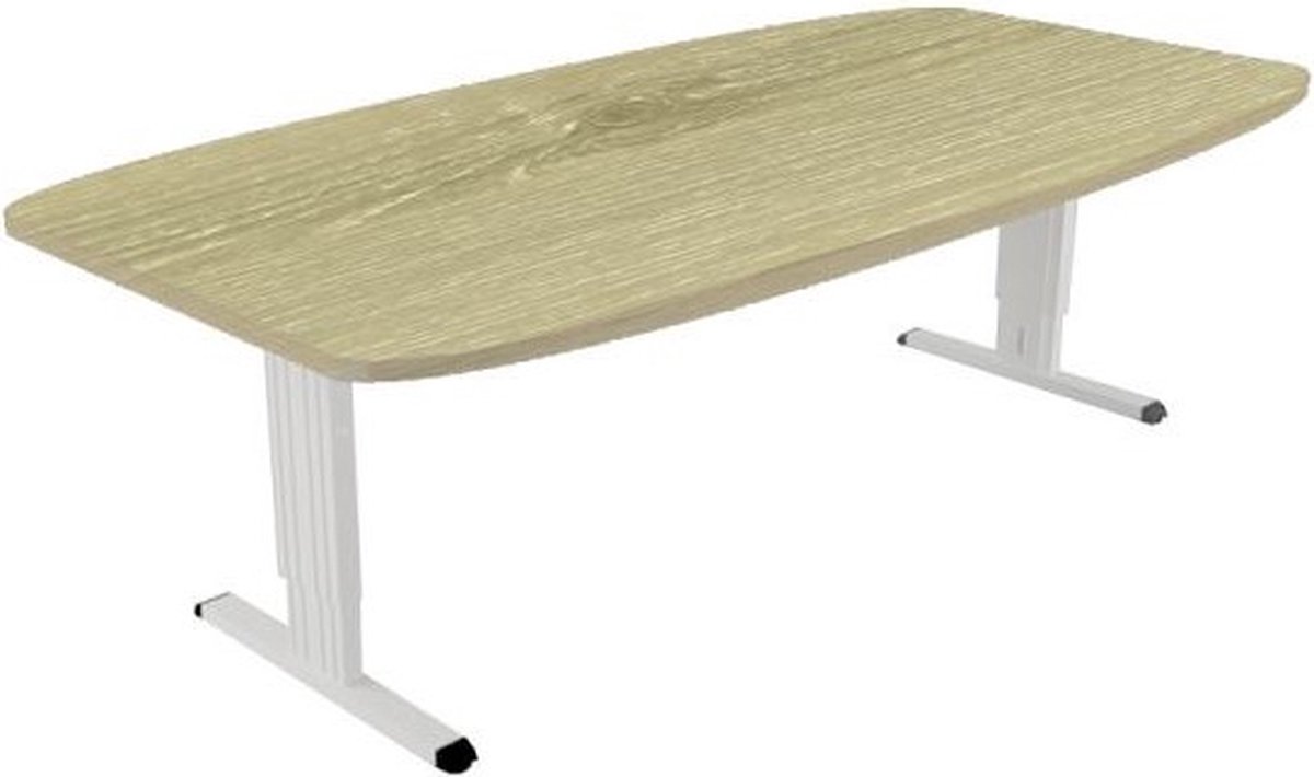 Offeco Bureau Bolton plus - Bureau - Bureautafel - Vergadertafel - Gaming bureau - Game bureau - Computertafel - Desk - Bureau Wit - Verstelbaar bureau - Gaming Desk - Bureau tafel - Bureau verstelbaar –  Midden eiken -240x120cm