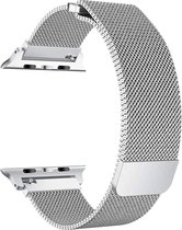 Bandje geschikt voor Apple Watch Bandje Series 1/2/3/4/5/6/SE/7 42/44/45 mm - Milanees Polsband RVS Loop - Zilver