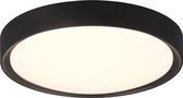 LED Plafondlamp - Badkamerlamp - Torna Clirno - 18W - Warm Wit 3000K - Spatwaterdicht IP44 - Opbouw Rond - Mat Zwart - Kunststof