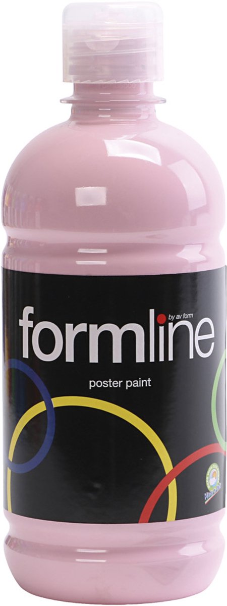 Tempera Verf Mat, roze, 500 ml/ 1 fles