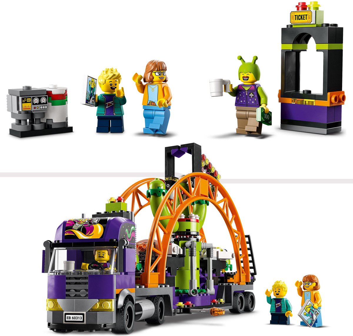 LEGO City 60313 Le Manège de l'Espace sur son Camion