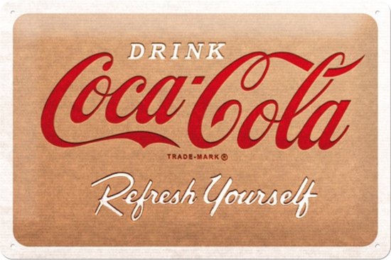 3D metalen wandbord "Drink Coca-Cola" 20x30cm
