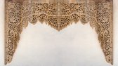 400cm X 280cm - Fotobehang - Houten ornamenten uit het Verre Oosten, Aanrader voor uw muur, in 11 maten, incl behanglijm