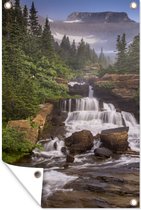 Affiche de jardin Amérique - Lunch Creek waterfalls Amérique 60x90 cm - Toile de jardin / Toile d'extérieur / Peintures pour l'extérieur (décoration de jardin)