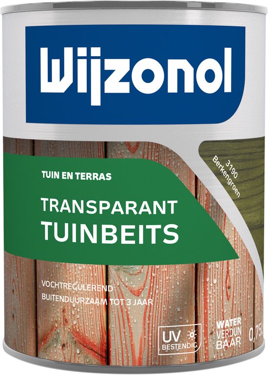 Wijzonol Transparant Tuinbeits - Berkengroen - 0,75 liter