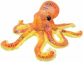 Pluche octopus knuffel oranje glitter 25 cm