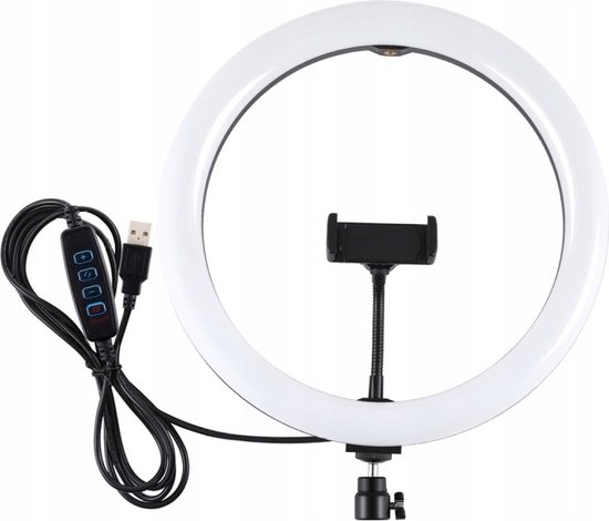 LED selfie ringlamp - Met telefoonhouder en controller