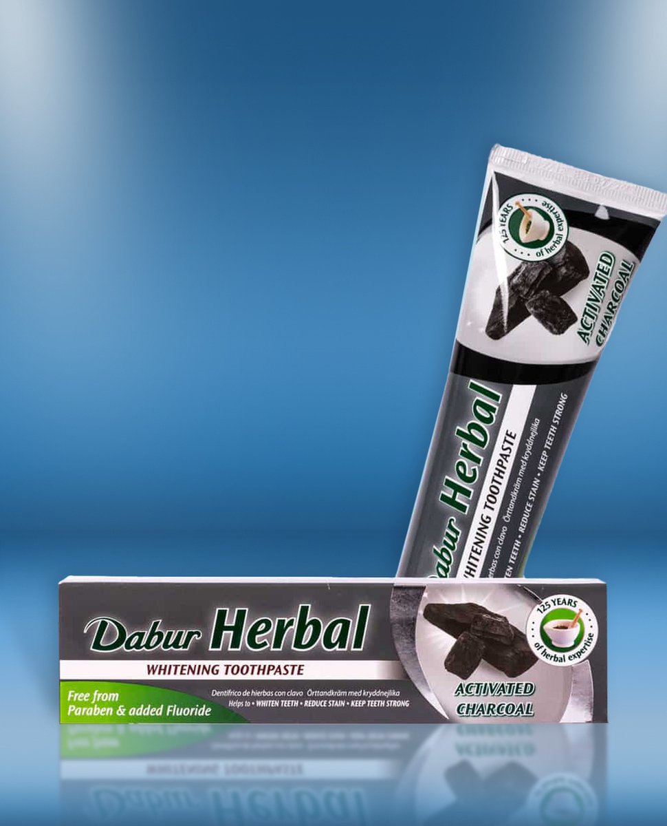 Ayurvedische tandpasta Charcoal 6 x 100 ml - Houtskooltandpasta – Dabur