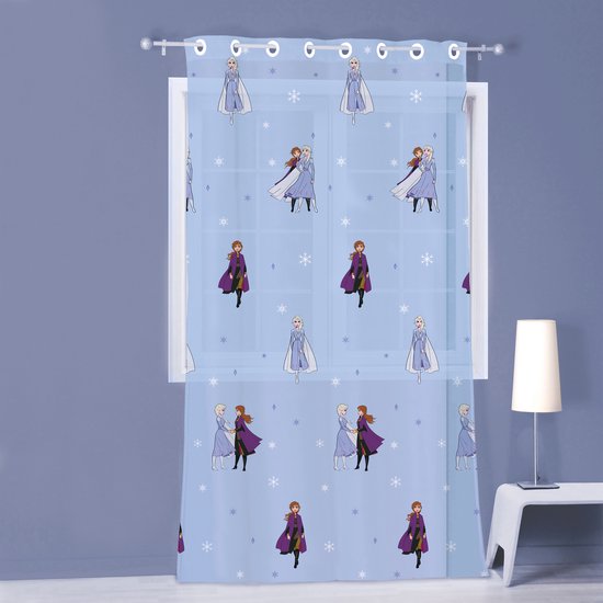 Disney Frozen Gordijn / Vitrage Sisters - 140 x 240 cm - Blauw