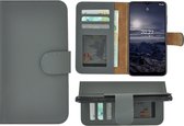 Nokia G11 Hoesje - Bookcase - Nokia G21 Hoesje - Nokia G11/ Nokia G21 Book Case Wallet Echt Leer Grijs Cover