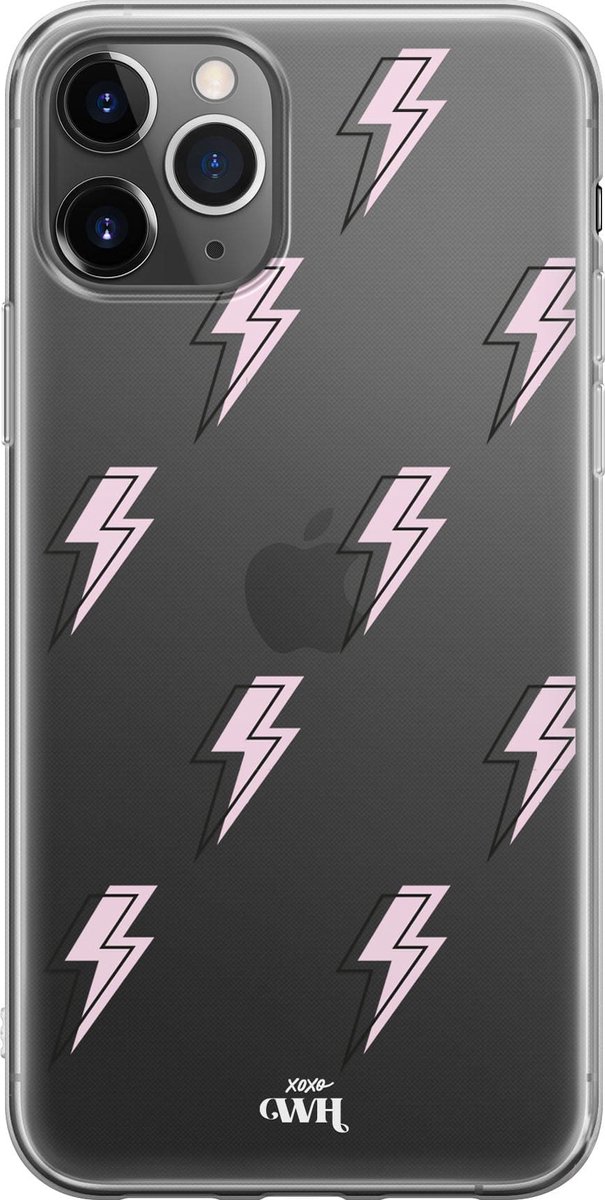 Thunder Pink - iPhone Transparant Case - Transparant hoesje geschikt voor de iPhone 11 Pro Max hoesje - Doorzichtig hoesje geschikt voor iPhone 11 Pro Max case - Shockproof hoesje Thunder Pink