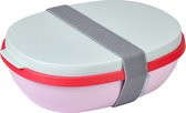 Mepal - Lunch box Ellipse duo - Lunch box pour adultes et salad box à emporter - ambiance fraise - Passe au micro-ondes - édition limitée