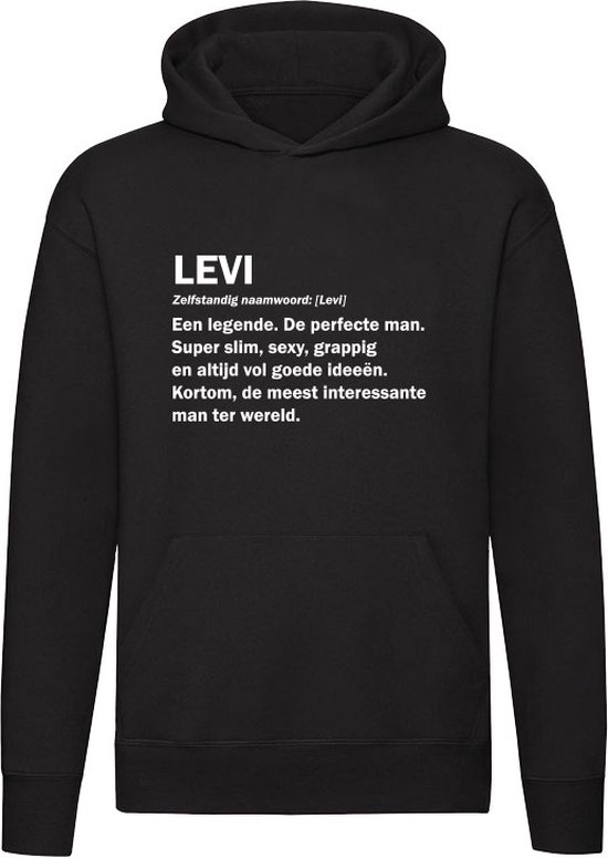 Foto: Levi grappige hoodie verjaardag cadeau kado unisex trui sweater capuchon zwart