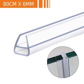 Simple Fix Douchestrip - Lekstrip - Waterkering - Douchedeurafdichting 80CM Lang - 4/5/6MM Glasdikte - Lekdorpel & Bolprofiel