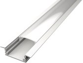 Leddle -WIT Aluminium Inbouw Profiel  - Inclusief Dekking Voor Profiel-Ideaal Voor Gips- Plafonds en Wanden Hoogwaardige -Kwaliteit Aluminium -200CM (2M)